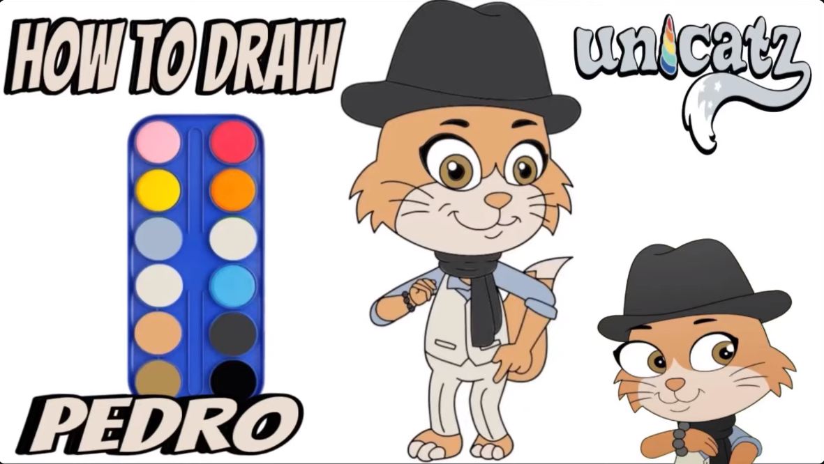 How To Draw Pedro From The Unicatz Cartoon For Beginners (Start To Finish)