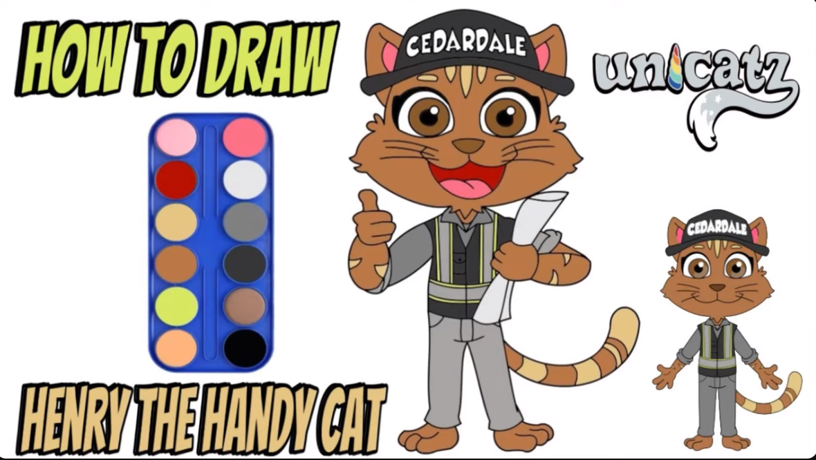 How To Draw Henry The Handy Cat From The Unicatz Cartoon For Beginners (Start To Finish)