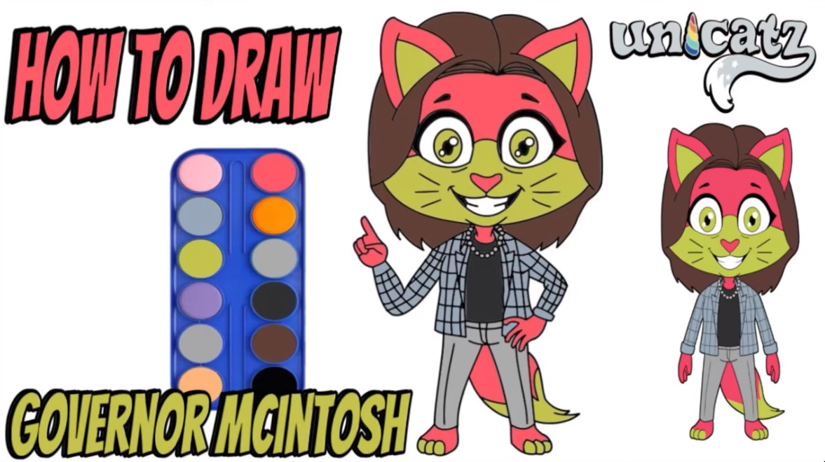 How To Draw Governor Mcintosh From The Unicatz Cartoon For Beginners (Start To Finish)